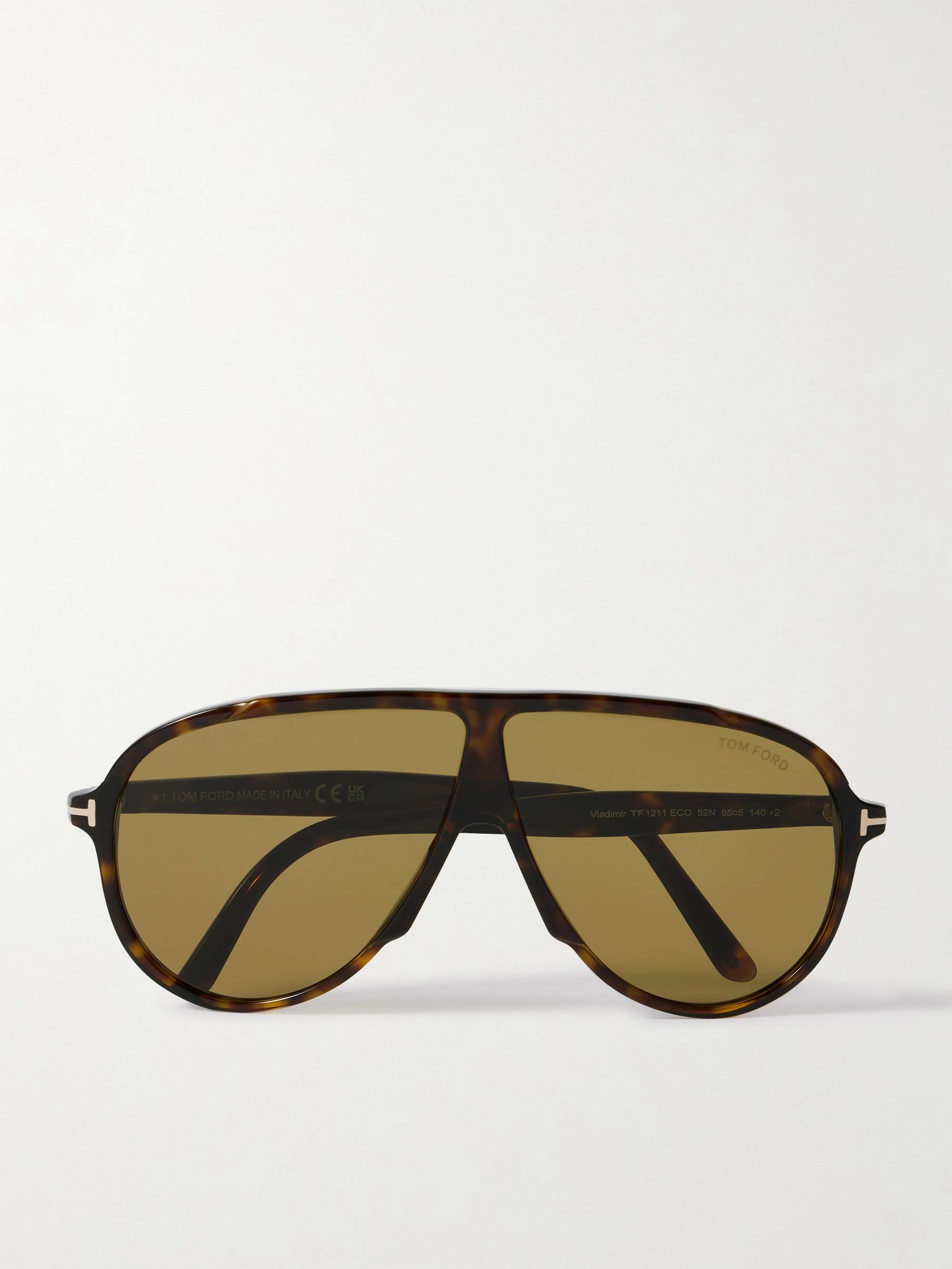 Aviator-Style Tortoiseshell Acetate Sunglasses