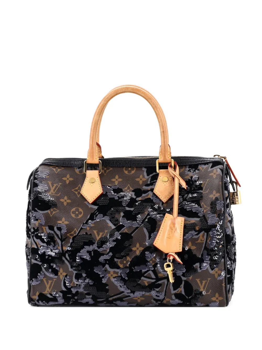Louis Vuitton Pre-Owned Speedy Handbag Fleur De Jais Monogram Canvas 30 Satchel | One Size