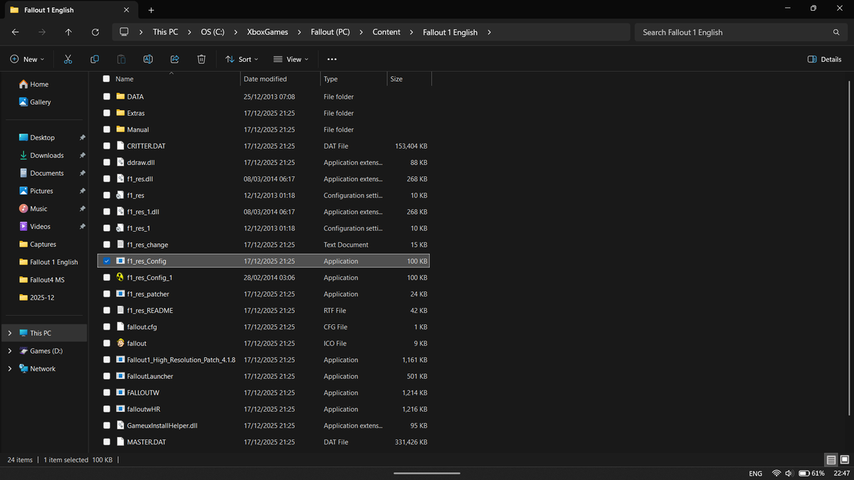 How to navigate to the correct folder to change Fallout settings