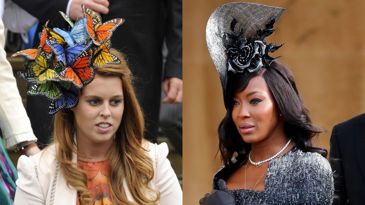 best royal wedding hats princess beatrice naomi campbell