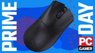 The Razer DeathAdder V3 HyperSpeed Wireless Gaming Mouse floats in the funky PCG Prime Day deal void.