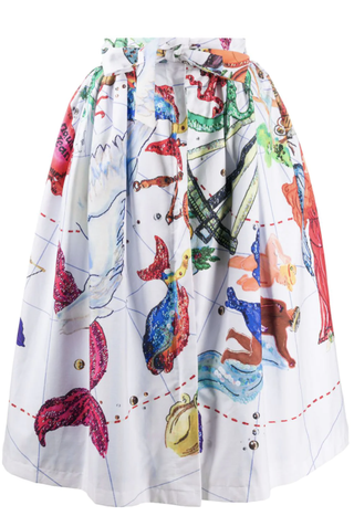 Stella Jean Zodiac Print Midi Skirt