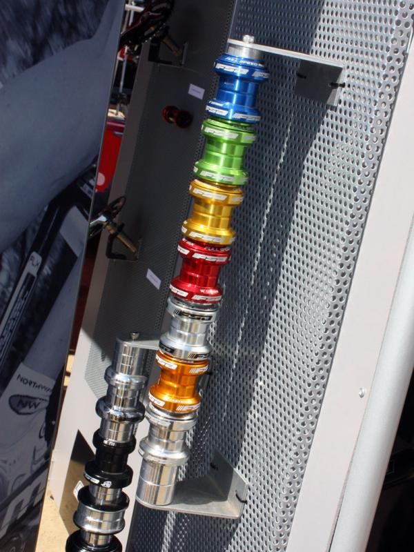 FSA had its Orbix MX headset on display in a multitude of colors.