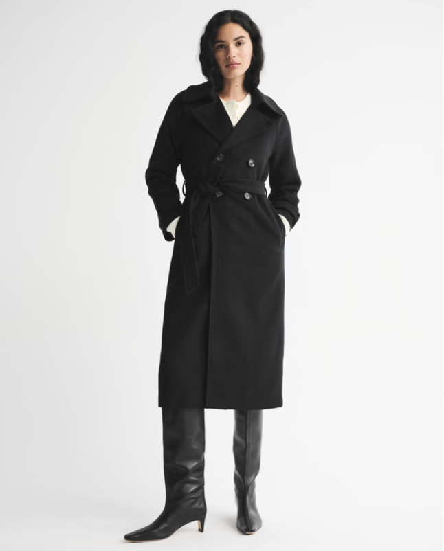 Abercrombie & Fitch, A&f Carrie Wool-Blend Trench Coat