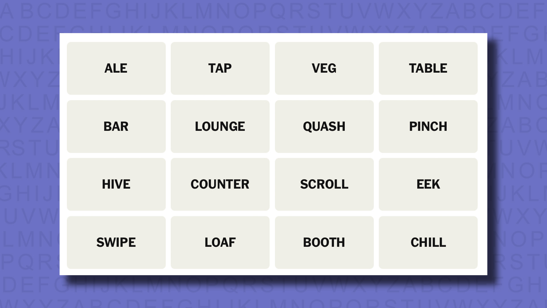 NYT Connections hints for game 833 on a purple background