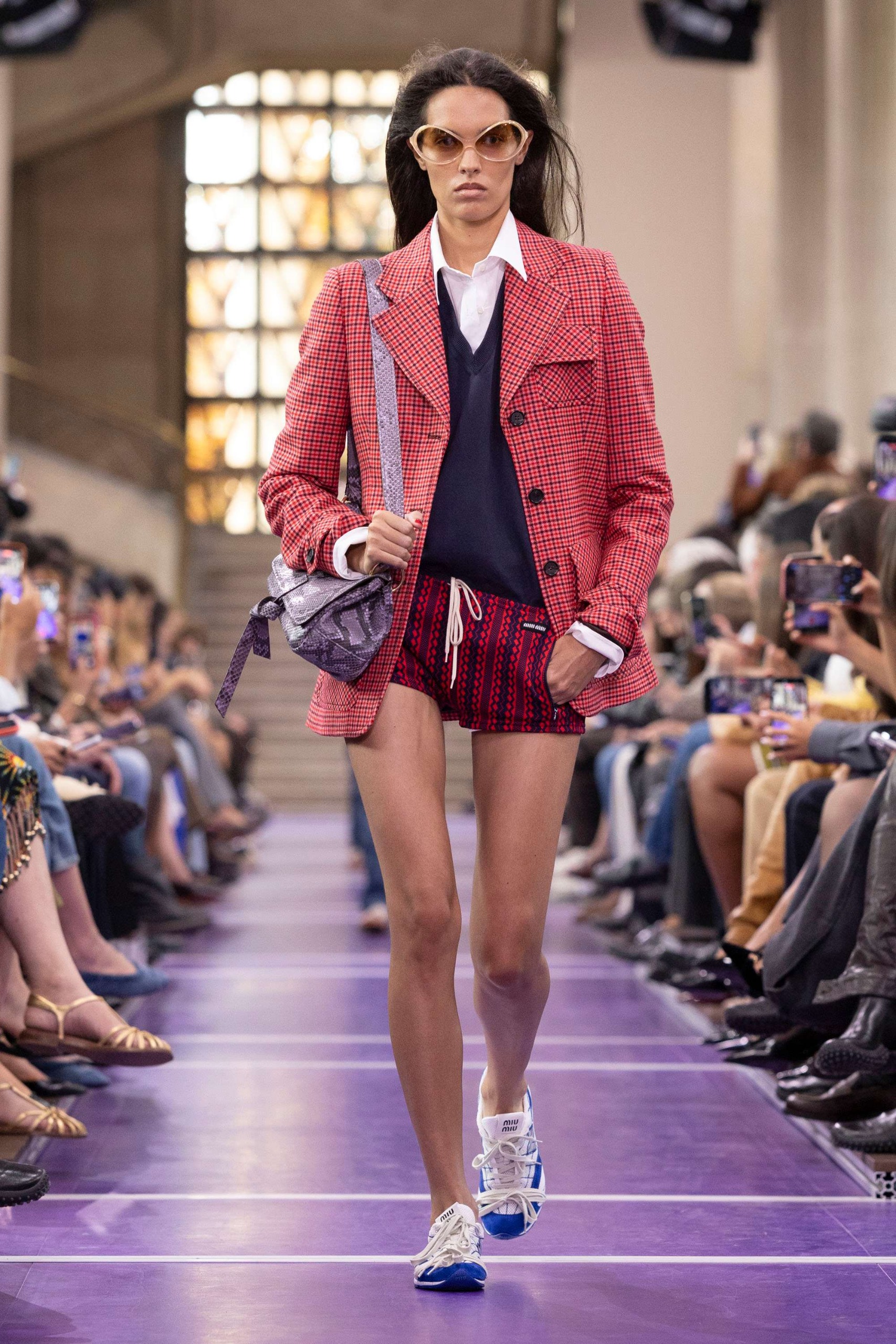 Miu Miu S/S 27 runway, track pants and shorts trend