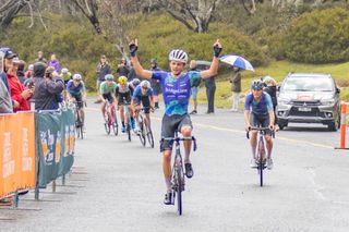 Jack Ward (BridgeLane) takes his second summit victory in as many days on Mt Buffalo on stage 3 of the Tour of Bright