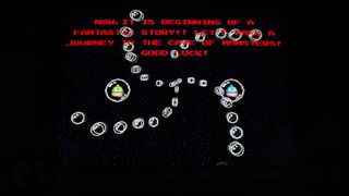 Quarter Arcade Bubble Bobble gameplay with characters in bubbles in space