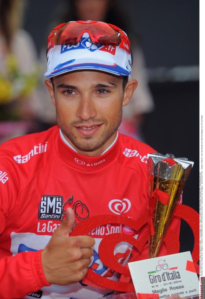 Nacer Bouhanni (FDJ) celebrates the points classification victory