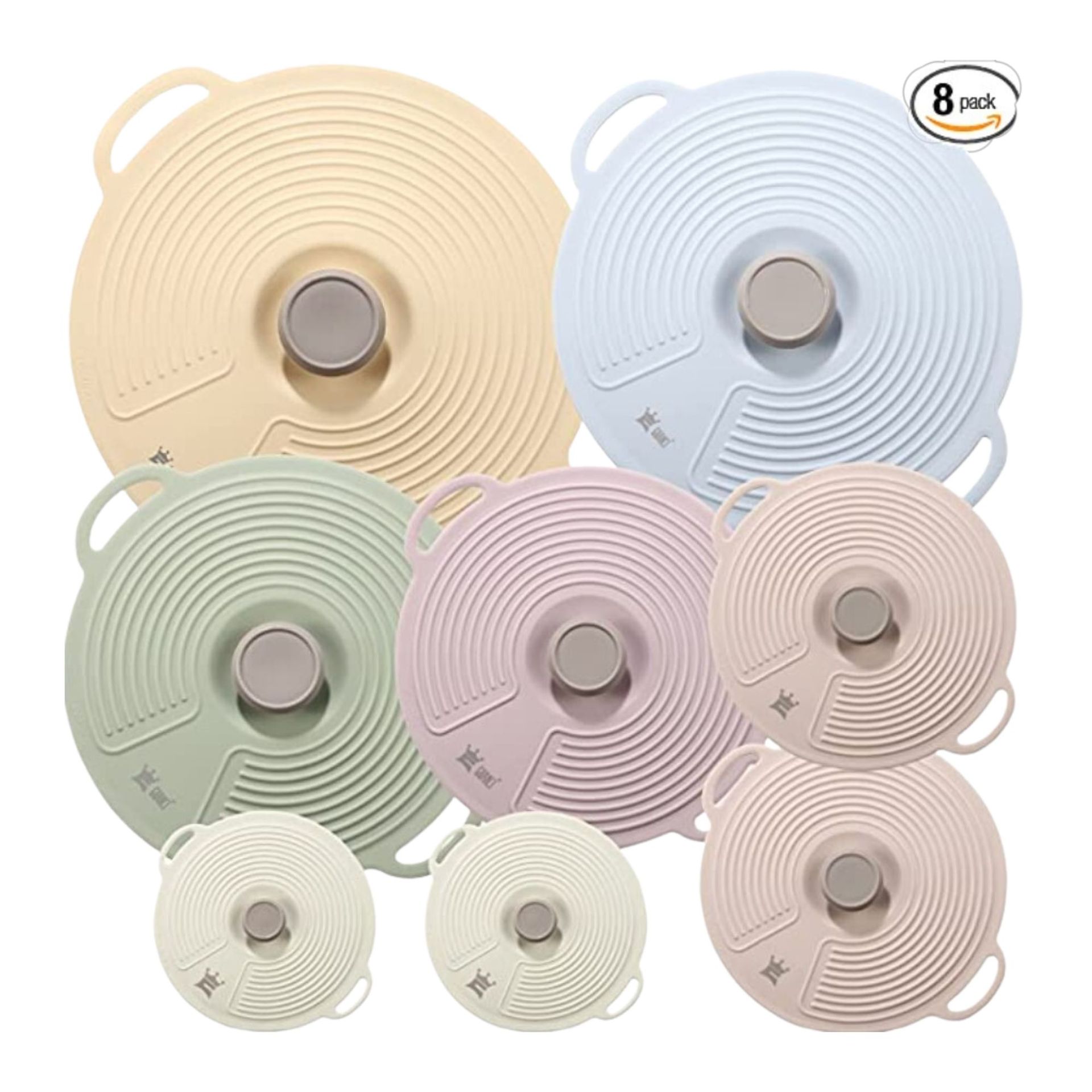 Satu set penutup penyimpanan makanan berwarna pastel