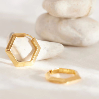 Rachel Jackson 22K Gold-Plated Hex Hoop Earrings:was £95now £58 | Anthropologie (save £37)