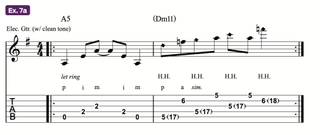 A lesson in fingerstyle – Ex. 7a