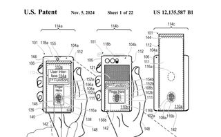 An updated Motorola Rizr patent highlighting its double fingerprint-on-display (FOD) sensors.