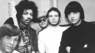 The Moving Sidewalks meet Jimi Hendrix. Gibbons is second from right