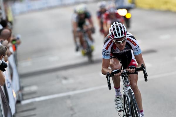 Matt Crane (UnitedHealthcare) attacks the break with a couple of laps to go.