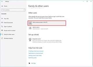 Windows 10 create local account