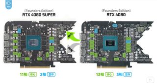 Designs of Nvidia GeForce RTX 4080 and RTX 4080 Super graphics cards