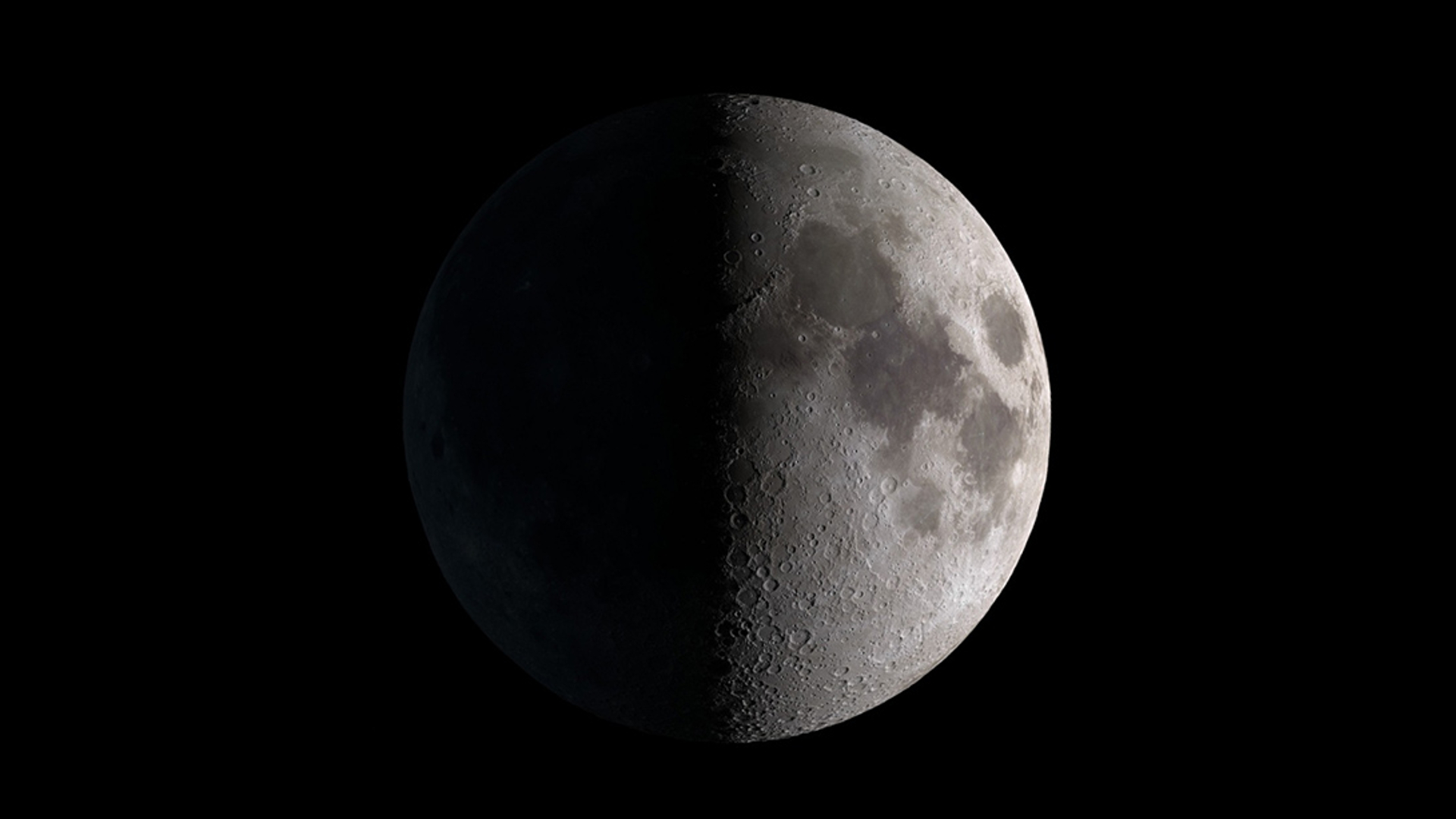 See the moon appear halflit during its closest first quarter phase Space