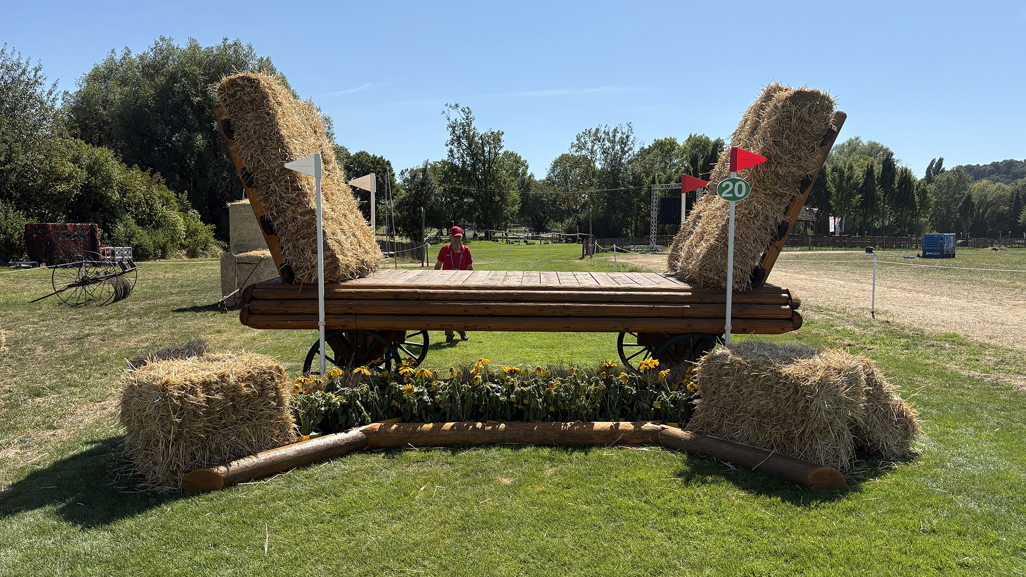 A table fence on the eventing World Championships cross-country course