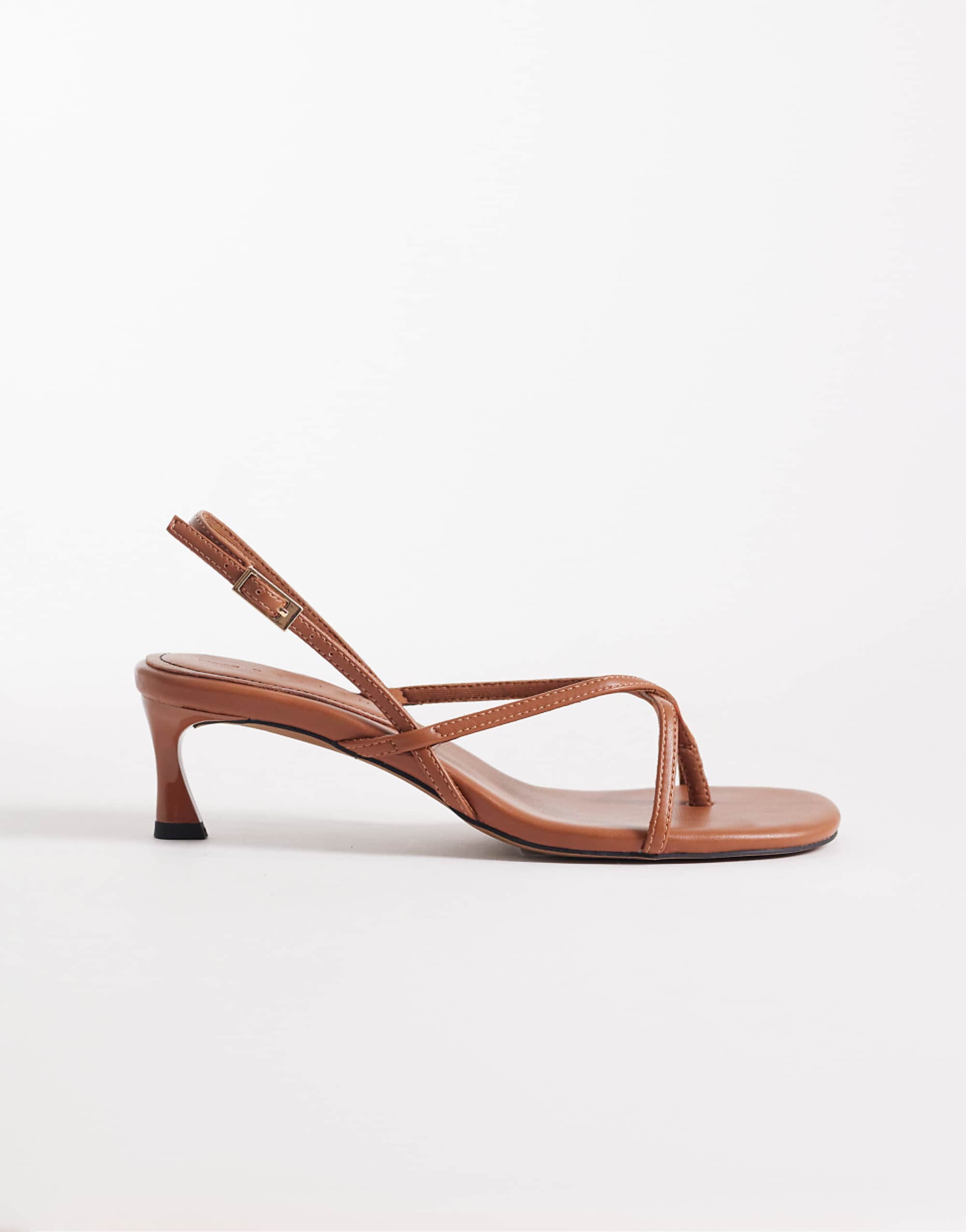 Asos Design Heaven Strappy Kitten Heel Sandal in Toffee