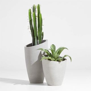 Slant Light Grey Indoor/Outdoor Planters