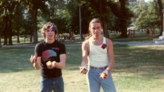 Laurence Cottle and Jaco Pastorius juggling in Boston