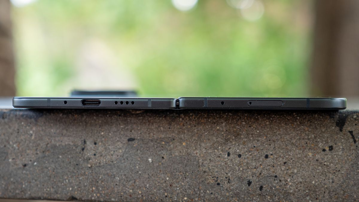 Looking at the uneven front and back sides of the Google Pixel 11 Pro Fold