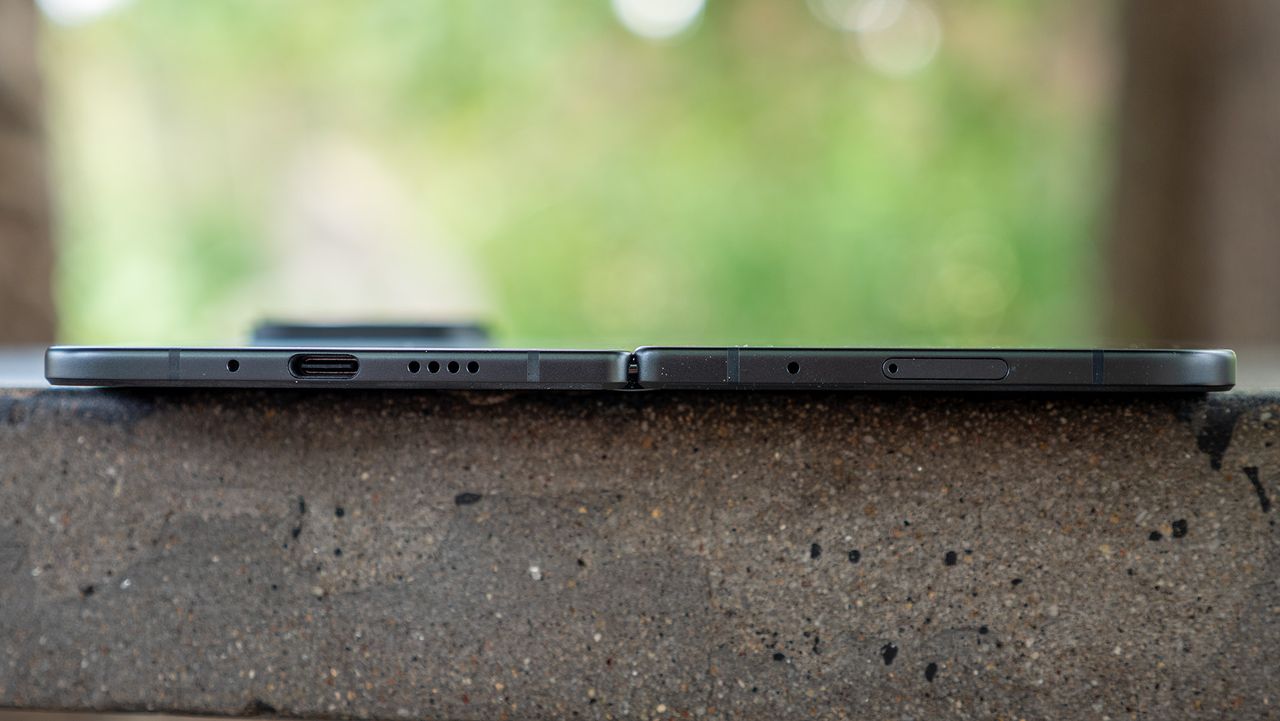 Looking at the uneven front and back sides of the Google Pixel 11 Pro Fold