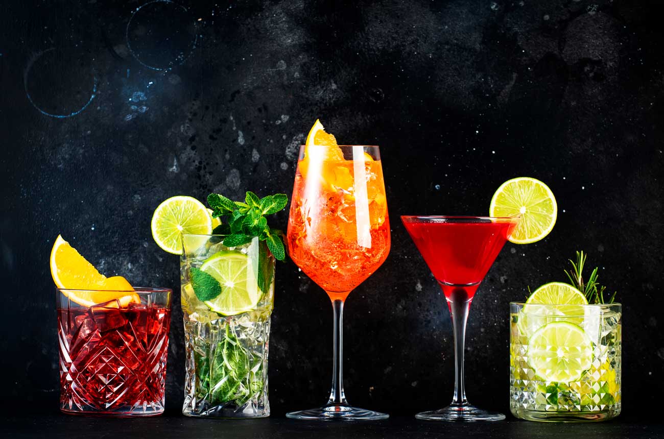 Assortment of cocktails