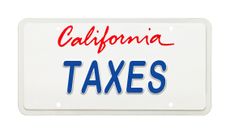 license plate with California taxes on it