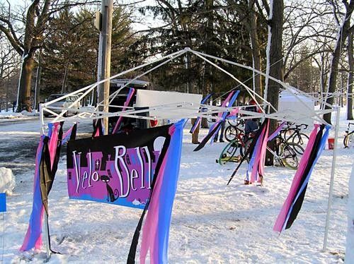 Our tent without its skin,