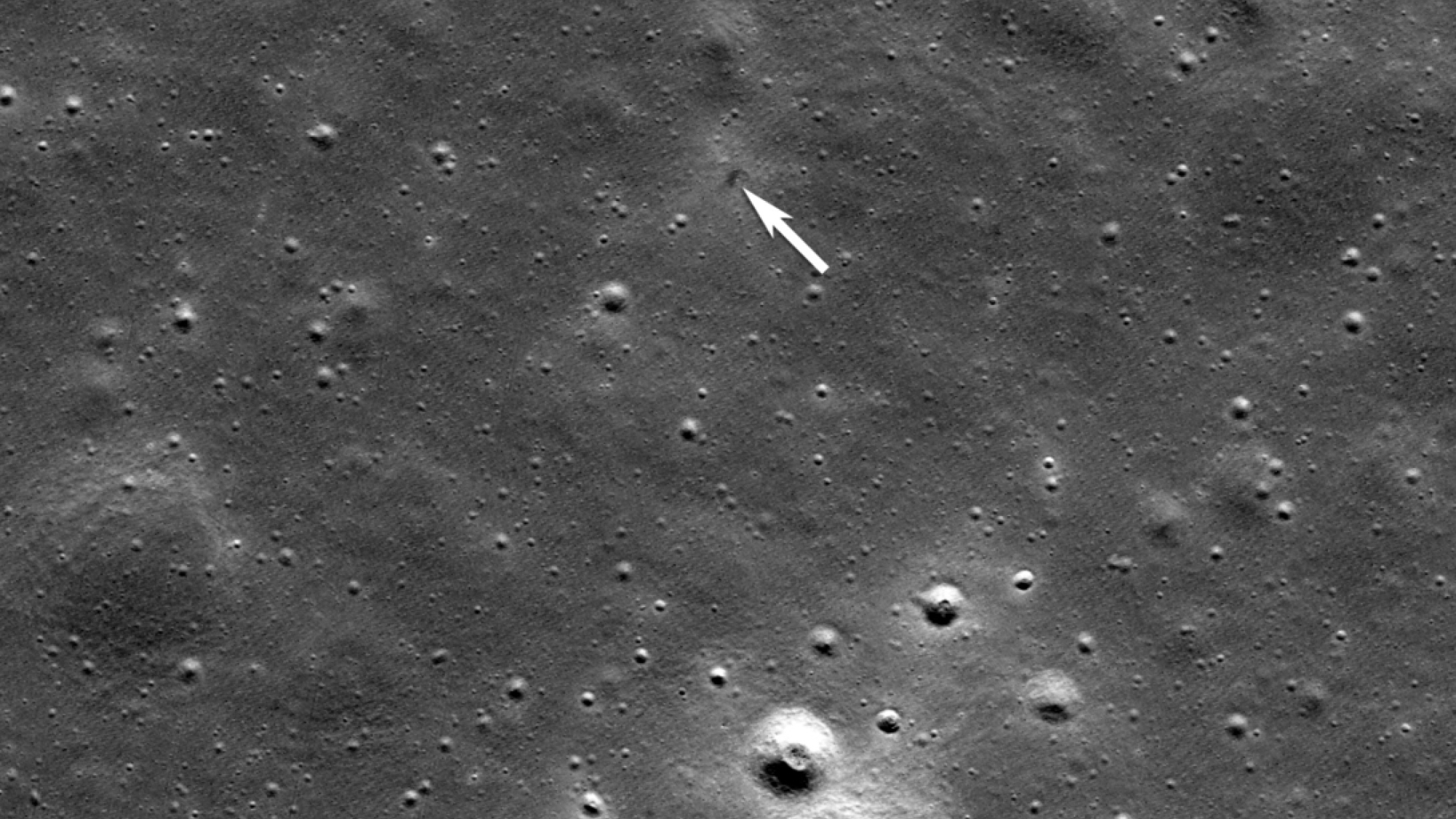 The ispace Resilience lunar lander crash on June 5, 2025 created a dark smudge surrounded by a subtle bright halo, as imaged here by NASA&#039;s Lunar Reconnaissance Orbiter.