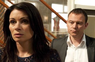 EDITORIAL USE ONLY / NO MERCHANDISING Mandatory Credit: Photo by ITV/REX/Shutterstock (1689200bx) Frank Foster [Andrew Lancel] is furious that Carla Connor [Alison King] has told Peter the truth. 'Coronation Street' TV Programme. - 2011