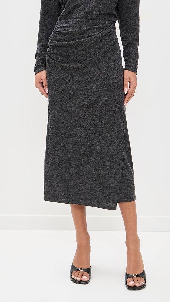 Vince Waist Draped Midi Skirt