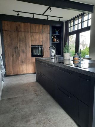 kitchen island hack with black wood by Koak Design