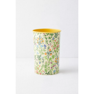 waste bin/trash can with floral motif