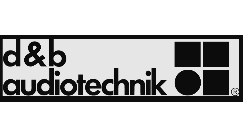 The d&amp;b audiotechnik logo. 