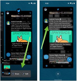 Android 11 Screenshot Select Multitasking Panel 2