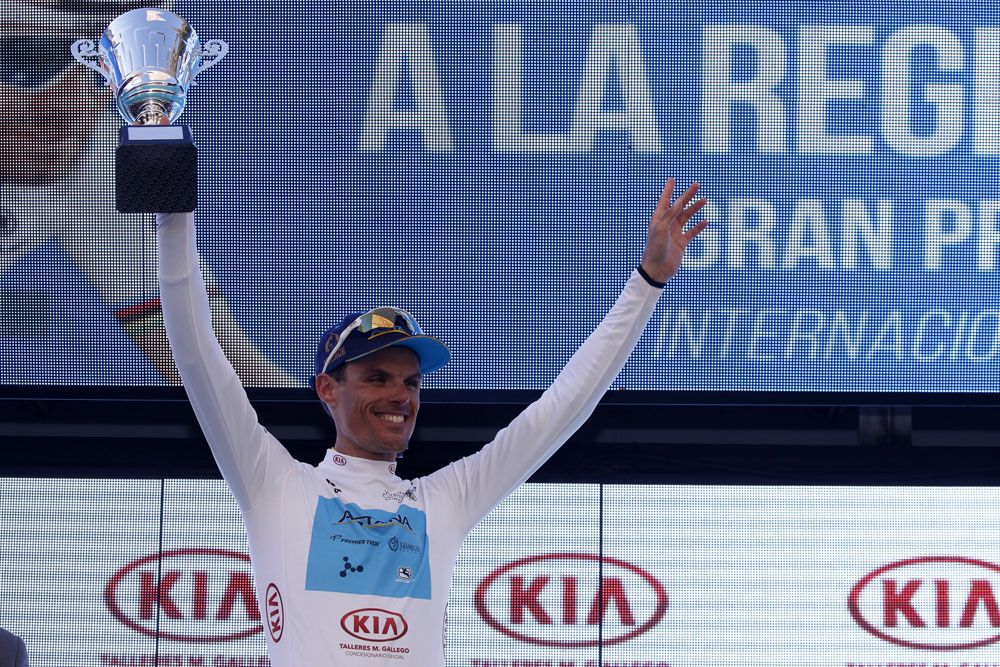 Luis Leon Sanchez (Astana) on the podium in Murcia