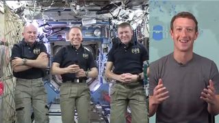 Astronauts Jeff Williams, Tim Kopra and Tim Peake talked with Mark Zuckerberg