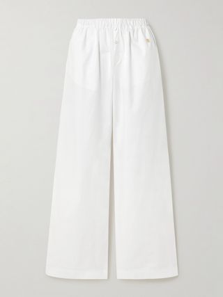 Cotton-Poplin Wide-Leg Pants