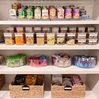 Organized kitchen shelves