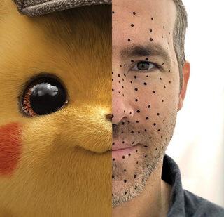 Ryan Reynolds in motion capture as Detective Pikachu in 2019 film