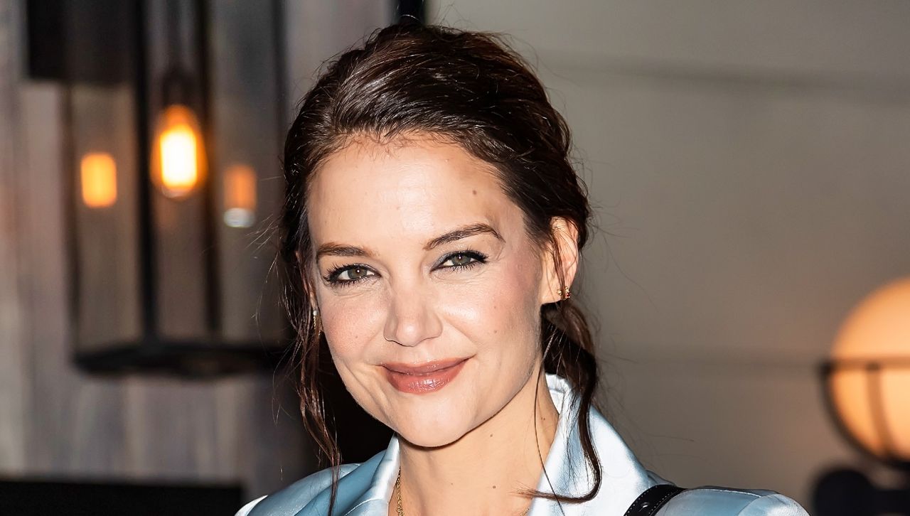 Actress Katie Holmes is seen arriving to Flaunt and Zadig &amp; Voltaire The Home Issue: A Return honoring Katie Holmes at Butterfly Soho on February 08, 2020 in New York City.