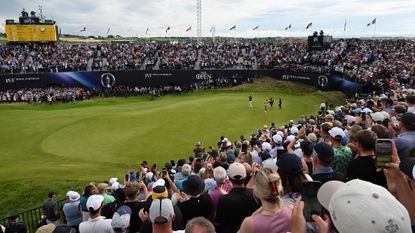 Fans watch The Open