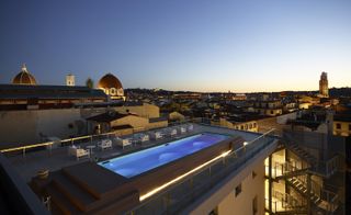 Rooftop swimming pool with panoramic views of Florence