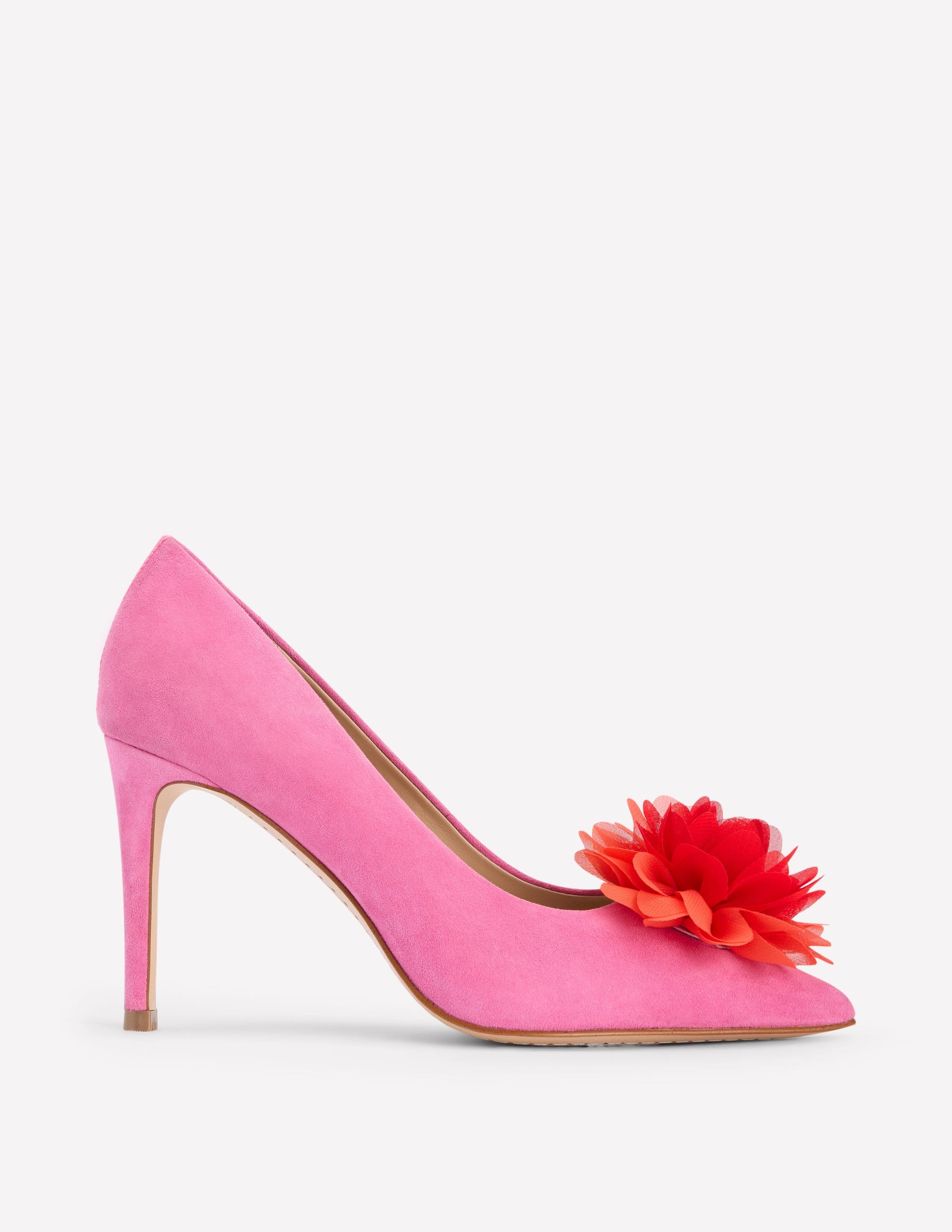 Flower Point Heels-Hot Pink