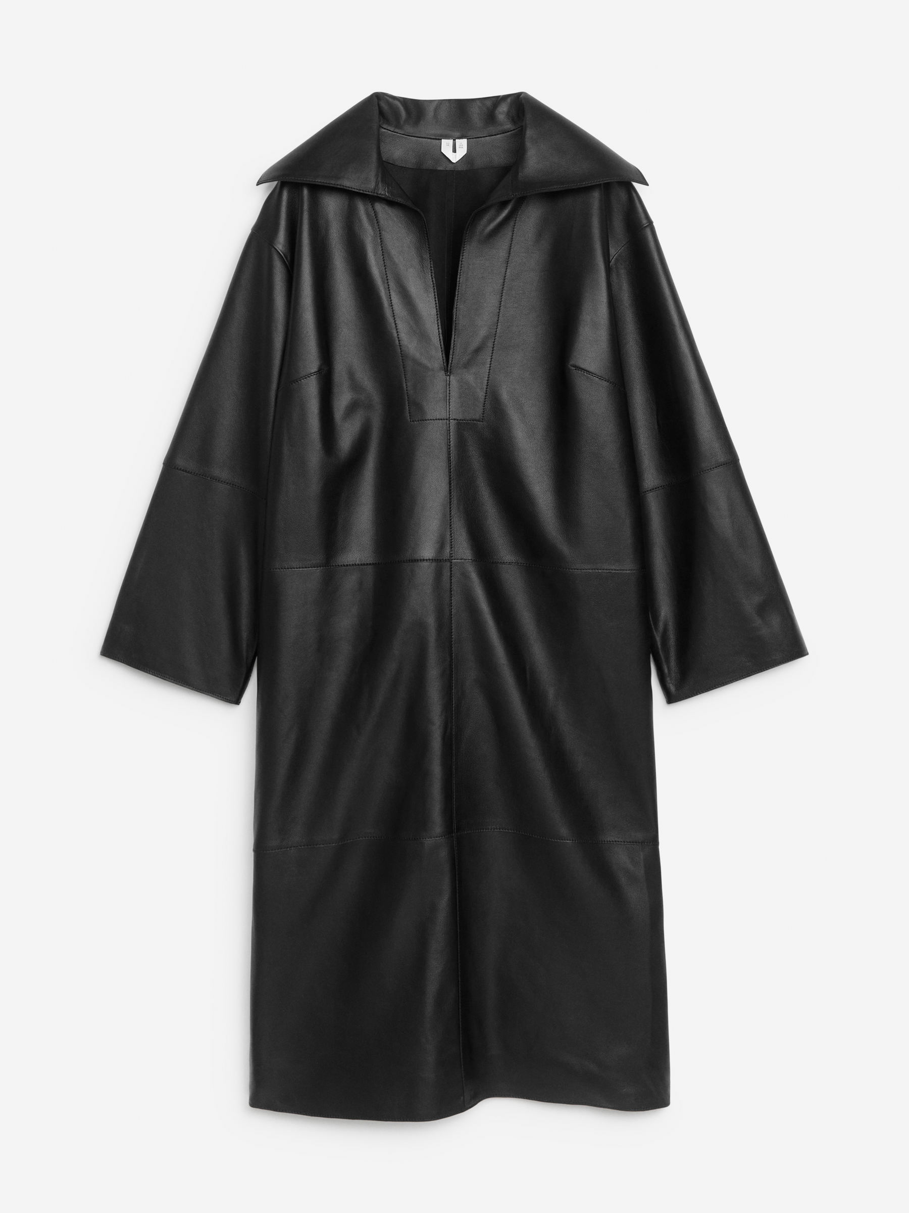 Open-Collar Leather Dress – Black – Women – Arket Gb