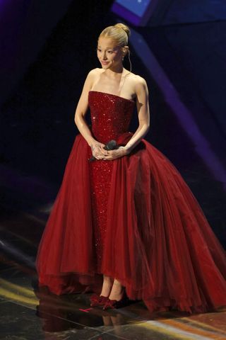 Ariana Grande performs onstage during the 97th Annual Oscars at Dolby Theatre