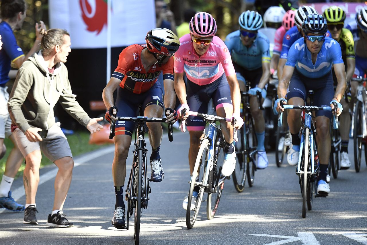 Vincenzo Nibali (Bahrain-Merida) couldn't shake Carapaz